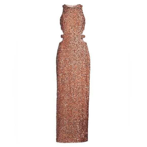 liv foster Dresses & Skirts - Liv Foster cutout bronze sequins dress size 6